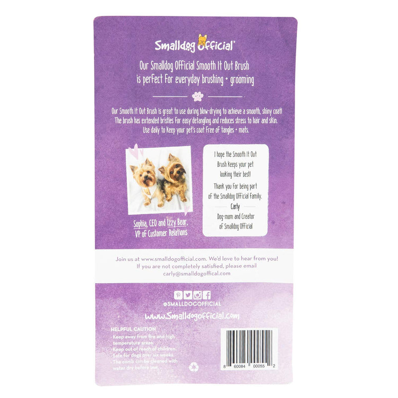 Smalldog Official, Smooth It Out Brush for Smoothing Fur and Lifting Hair Debris on Small Dogs, and Toy Breed Dogs - Pain Free Grooming - PawsPlanet Australia