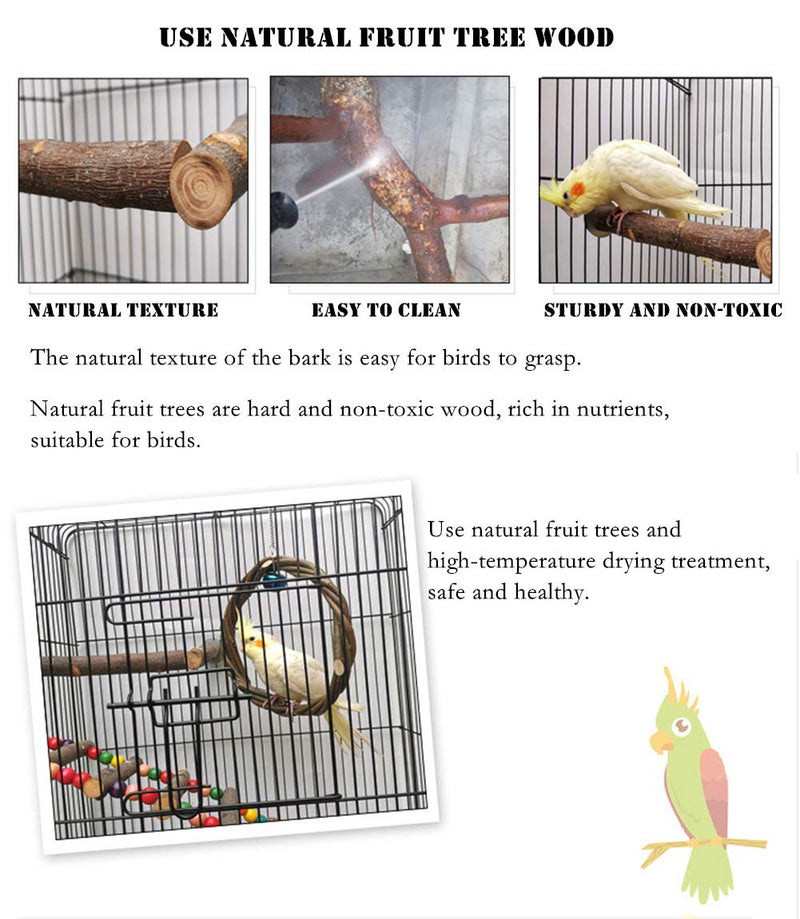 YJJKJ Pet Bird Swing, Parrot Cage Toys, Natural Wooden Swing Toys for Parakeet Cockatoo Cockatiel Conure Lovebirds Canaries Little Macaw African Parrot - PawsPlanet Australia