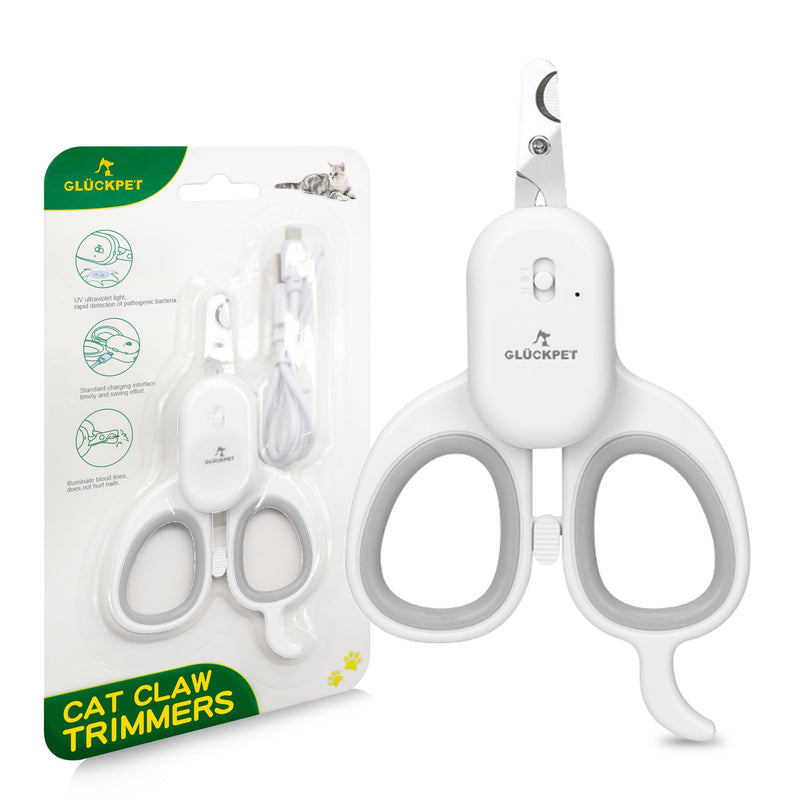 GLÜCKPET claw scissors for cats, with LED and UV light for bacteria, CE and RoHS certificate - PawsPlanet Australia