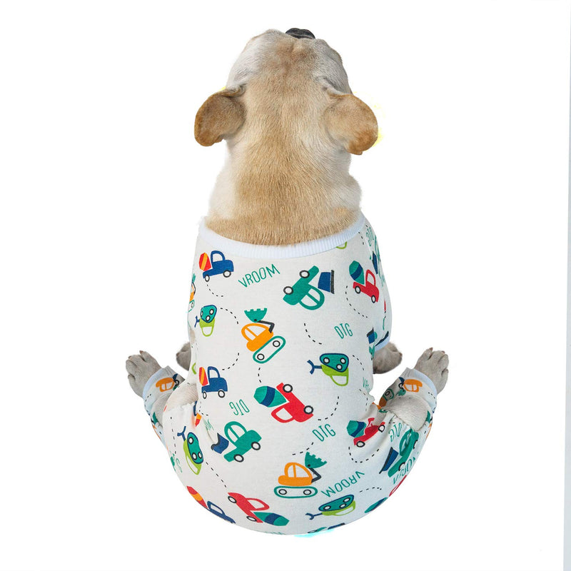 CuteBone Cotton Dog Pajamas Cute for Small Dogs Boy Clothes xs, Dinos&Vehicles, 2 Pack, 2CP01XS X-Small Cotton-Dinos&vehicles (Pack of 2) - PawsPlanet Australia