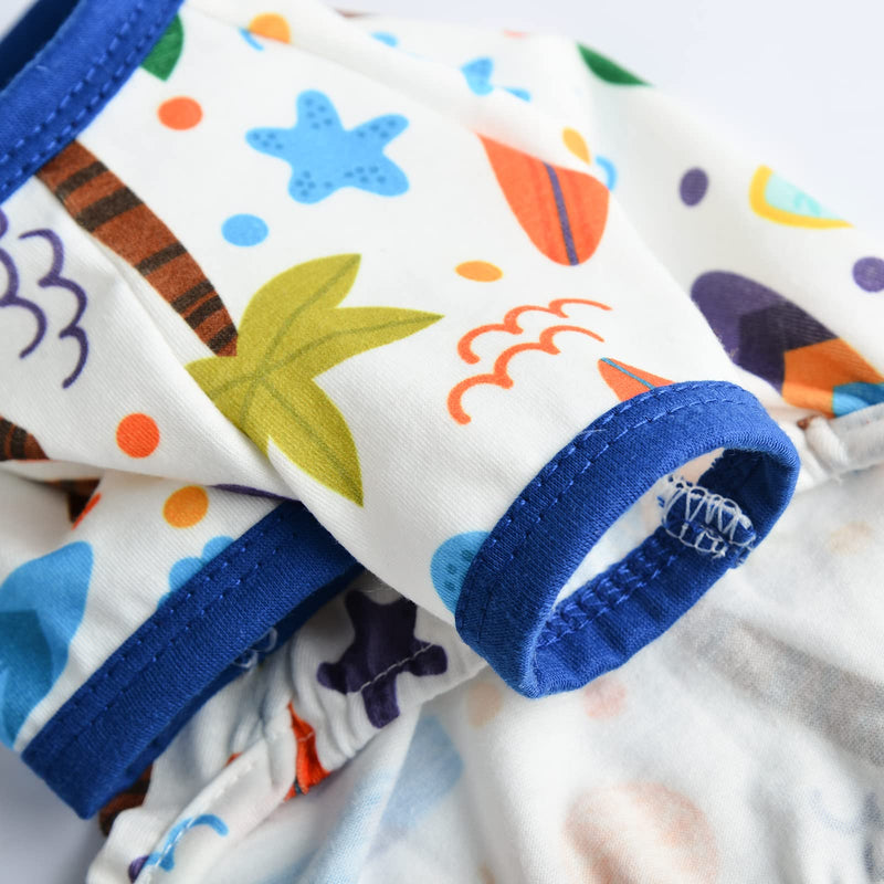 Dog Pajamas Dog Clothes for Small Boys Girls Dog Onesies Puppy Jumpsuit Soft Dog Pjs for Summer Spring,Hawaiian Coconut Tree Pattern,Blue - PawsPlanet Australia