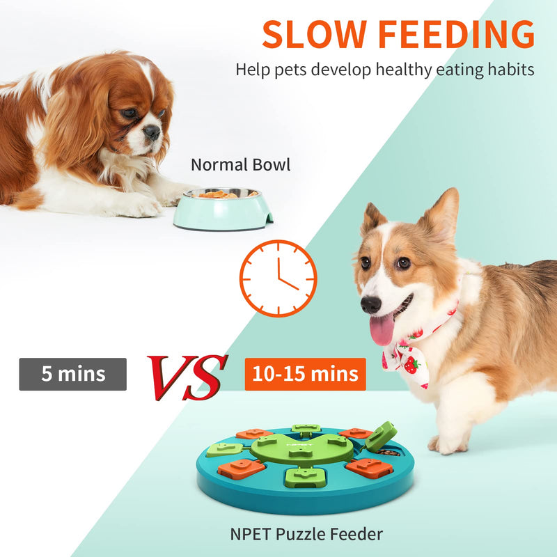 NPET Dog Puzzle Interactive Toys, Dog Treat Dispenser for Pet IQ Training & Mental Enrichment, Slow Feeder for Cats & Small, Medium Dogs (Level 1-2) green Level 1 - PawsPlanet Australia