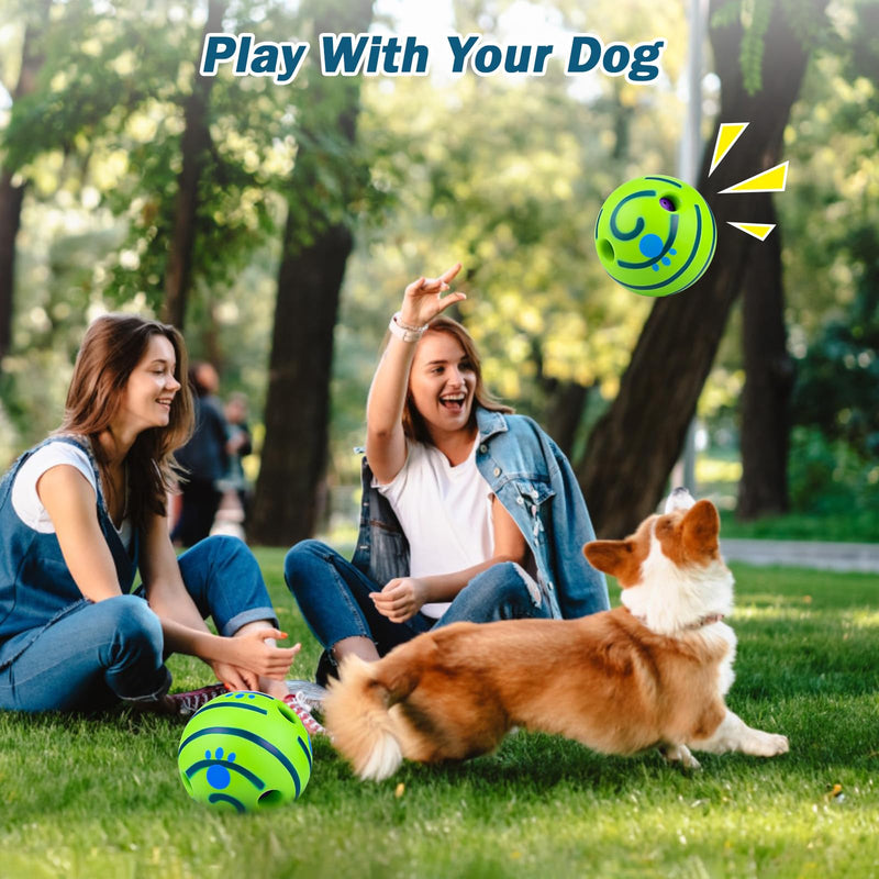 JIZZU Dog Ball Dog Toy Ball, Giggle Ball, Interactive Ball, Dog Ball Tough Dog Toys, Interactive Dog Balls, Indestructible Squeaky Ball for Dogs - PawsPlanet Australia