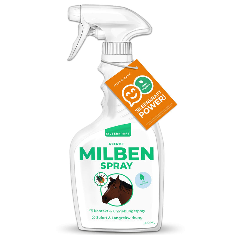 Silberkraft Mite Spray Horses 500 ml, reliable mite protection for horses, useful parasite defense, efficient and guaranteed helpful anti-mite agent 500 ml (pack of 1) - PawsPlanet Australia