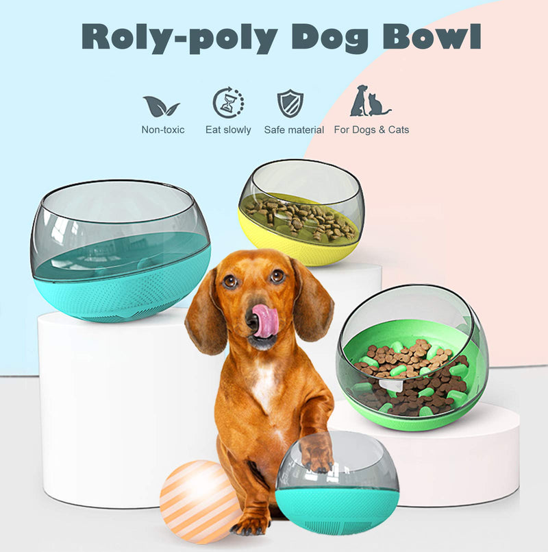 N / A Slow Feeder Dog Bowls, Food Bowl No Spill Tumbler Roly Poly Maze Puzzle for Puppies Cat Large Small Fast Eaters (blue) blue - PawsPlanet Australia