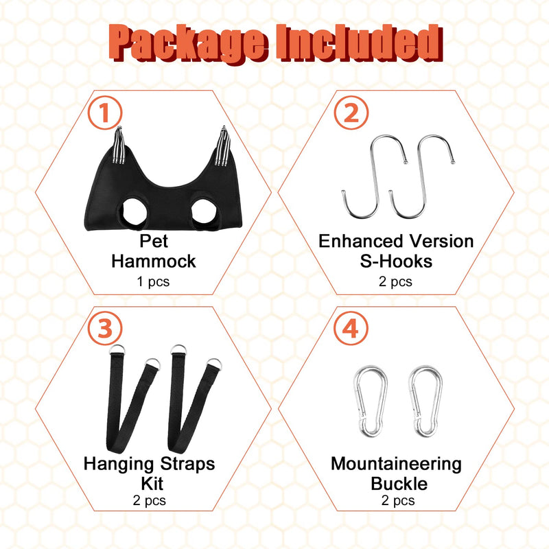 Dog Grooming Hammock Pet Nail Trimming Harness for Dogs Cats Pet Owner Grooming Breathable Helper for Small Pets Nail Trimming Washing Bathing (Black) Black - PawsPlanet Australia