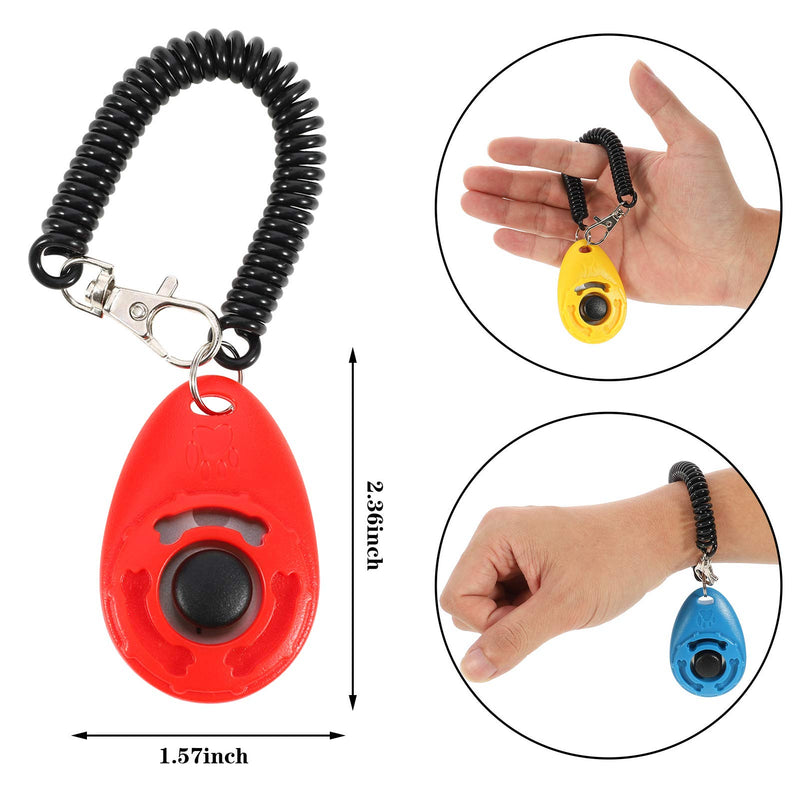 AMOLEY 8 Pack Dog Training Clicker with Wrist Strap, Pet Training Clicker with Big Button Effective Behavioral Training Tool for Dogs Cats Birds Horse and Other Pets (Multi-Color) - PawsPlanet Australia