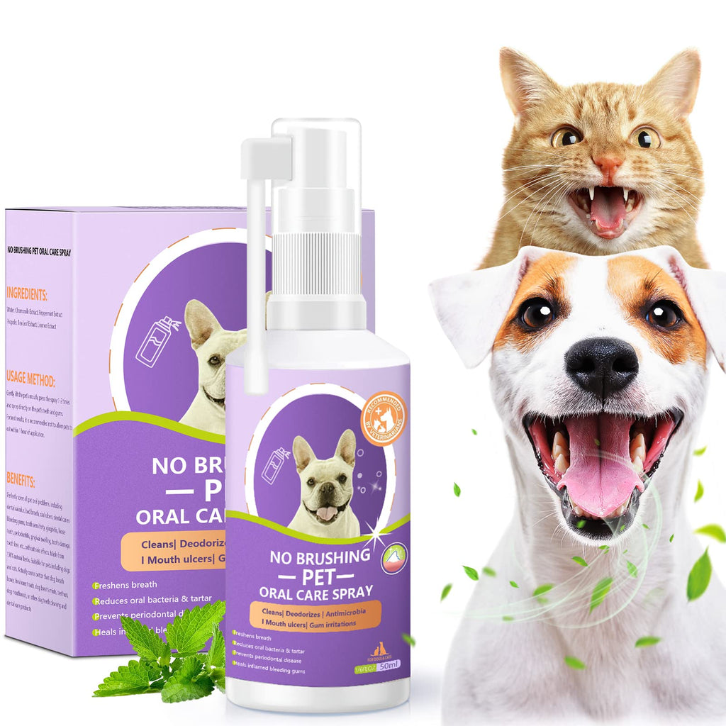 2023 New Pet Clean Teeth Spray, Dog & Cat Breath Freshener Dental Care Spray, Teeth Cleaning Spray for Dogs & Cats, Remove & Fight Bad Breath Caused by Tartar and Plaque for Dogs & Cats 50ml - PawsPlanet Australia