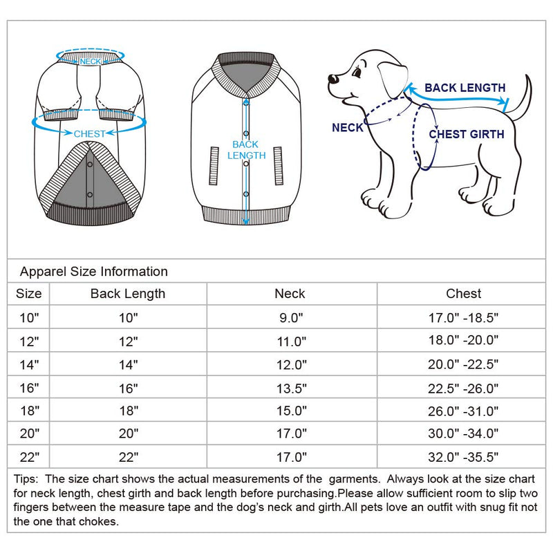 [Australia] - Blueberry Pet 2020 New Dog Coat - 9 Patterns Dog Sweatshirt / 4 Patterns All-Weather Dog Poncho Back Length 10" Jacquard Sweatshirt - Grey 