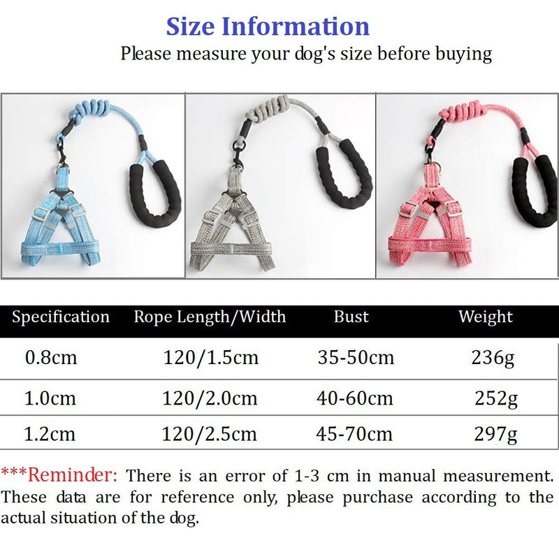 ETOPARS Pet Dog Harness Leashes Set, Pet Round Rope Chest Harness Traction Rope, Safety Harness for Dogs, Dog Vest Puppy Chest Strap, Pet Training Leash for Small and Medium Dogs L Pink - PawsPlanet Australia