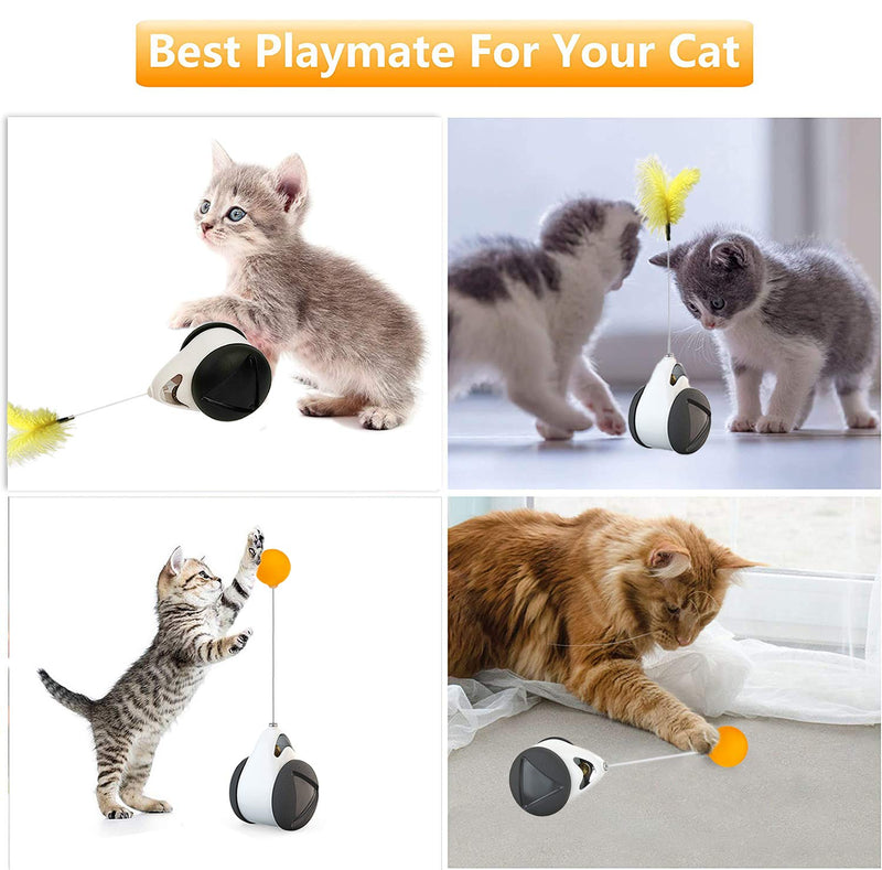 [Australia] - Dozod Interactive Cat Toys, Newest Version Balance Cat Toy with Feather and Ball, Physical Exercise Cat Teaser Toys for Your Indoor Cat/Kitten 