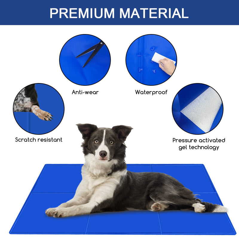 90x50cm Dog Cooling Mat, Jsdoin Cat Cooling Pad, Non-Toxic Gel Self Cooling Pad, Durable Leakproof Cooling Bed for Pets Animals Summer Sleeping, Keep Ice Cool - PawsPlanet Australia
