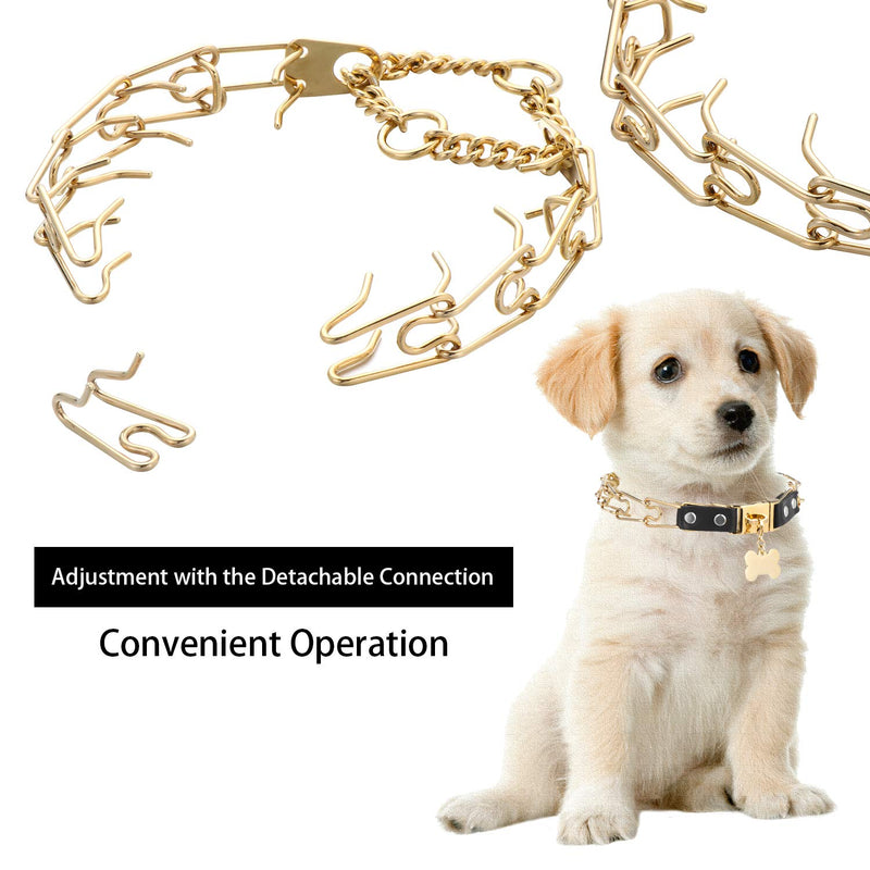 DYJKOUG Dog Prong Collar Dog Training Collar with Tag Buckle Quick Release Adjustable for Medium Large XL Dog Behavior Training Sizing 24-30 inches - PawsPlanet Australia