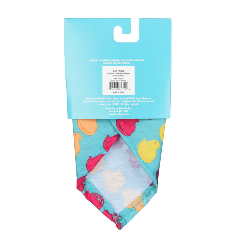 Peeps for Pets Chick Rainbow Print Dog Bandana, Medium/Large | Large Dog Bandana Officially Licensed Pet Product | Cute, Soft, Machine Washable Dog Apparel & Accessories for All Dogs (FF10309) - PawsPlanet Australia
