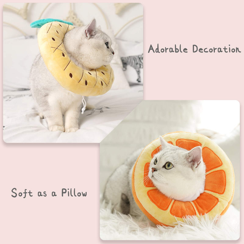 ANWA Adjustable Cat Cone Collar Soft, Cute Cat Recovery Collar, Cat Cones After Surgery for Kittens Small (under 7 lbs) Orange - PawsPlanet Australia