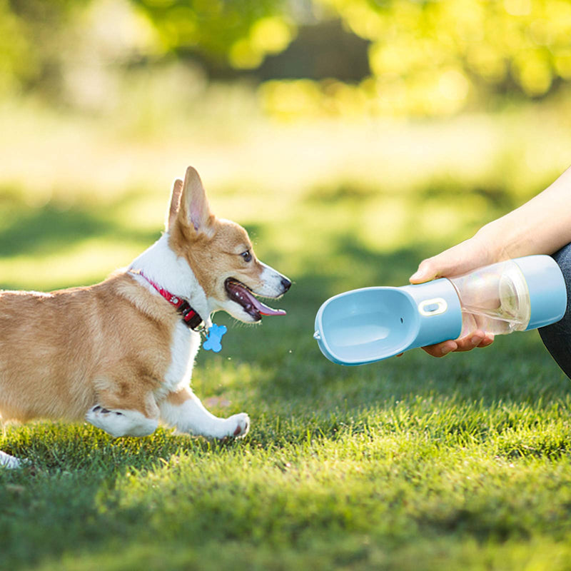 [Australia] - UPGRADE Dog Water Bottle, Leak Proof Portable Water Bowl Dispenser for Walking Traveling, Multifunctional Outdoor Water Dispenser for Dogs and Cats, Lightweight & Convenient Blue 