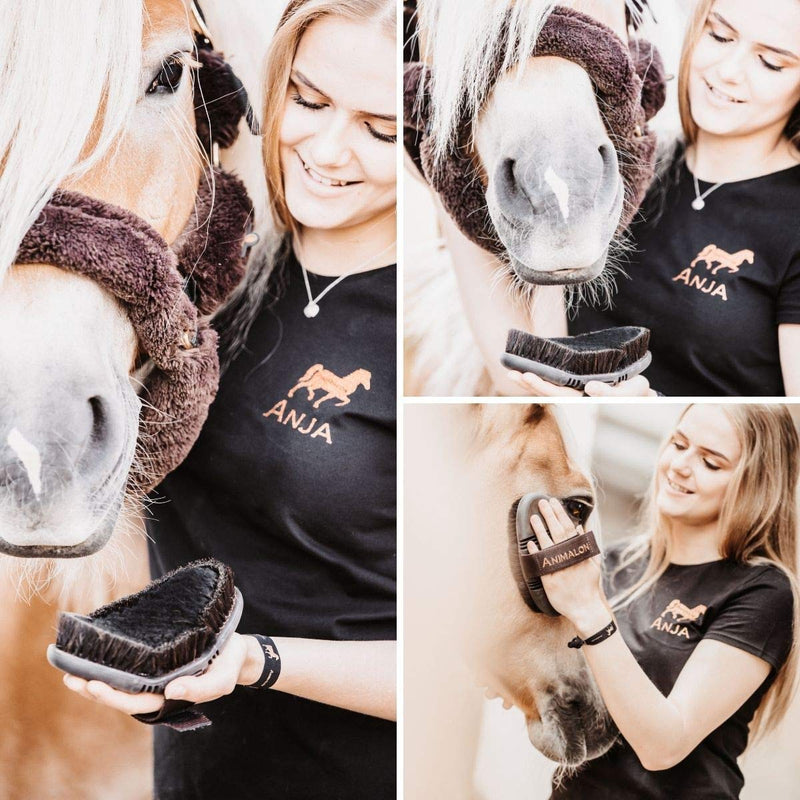Animalon CareFlex Lambskin Brush | Flexible & ergonomic horse brush made of lambskin and horsehair | Horse body brush | Horse Accessories | Innovative grooming supplies for horses - PawsPlanet Australia