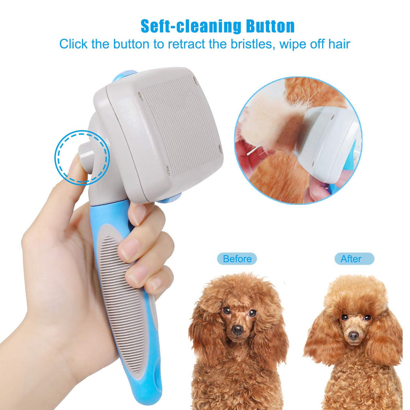 [Australia] - UPSKY Dog Brush Self Cleaning Dog Slicker Brush Pet Grooming Shedding Tool Brush Cat Brush, Gently Removes Loose Undercoat, Mats and Tangled Hair for Short and Long Hair 