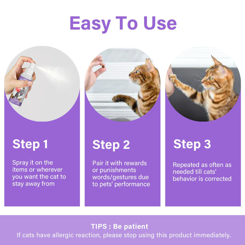 WERPOWER Cat Repellent Sprays, Anti-Scratch Training Spray & Scratch Deterrent Spray, Purple - PawsPlanet Australia