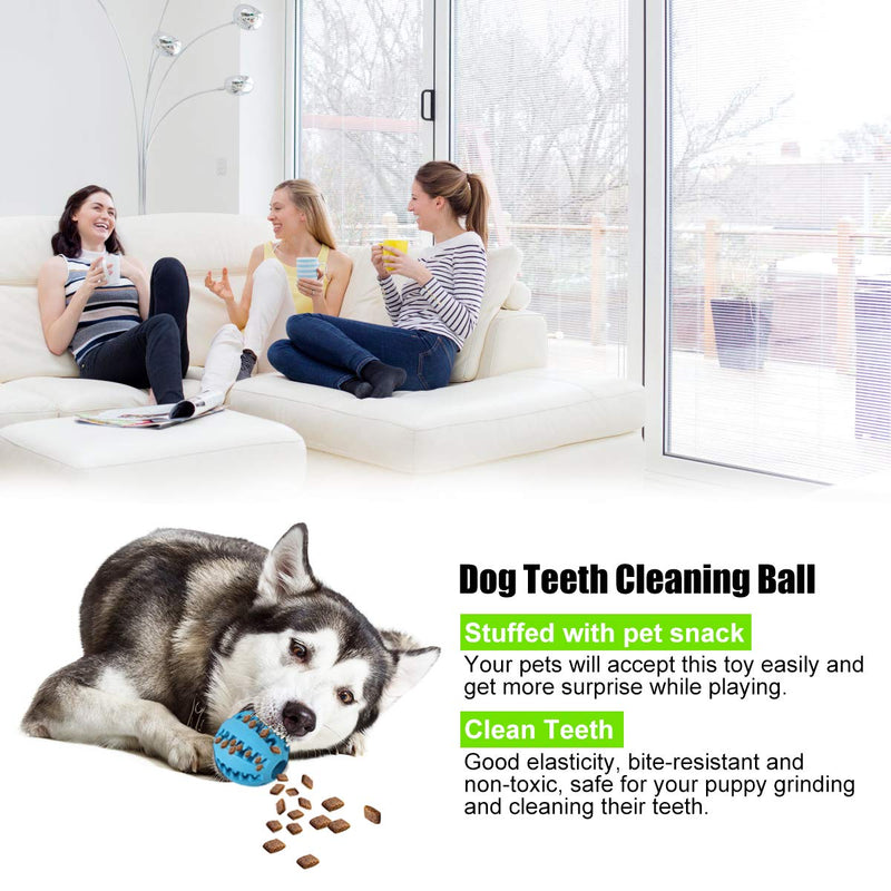 Interactive Dog Toys Balls, Dog Treat Balls, Dog Teething Toys Balls, IQ Treat Dispenser Ball Dog Toy, Squeaky Dog Toys Balls for Dog Teeth Cleaning, Chewing, IQ Training, Food Dispensing L - PawsPlanet Australia