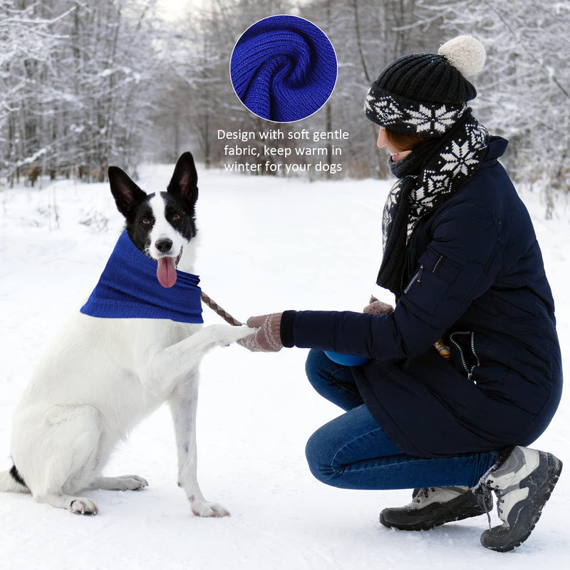 umorismo Blue Dog Ear And Neck Warmer, Dog Ear Muffs For Dog Anxiety, S,m,l Soft Warm Dog Ear Cover Anxiety Hats For Dog Xmas Gift(S) - PawsPlanet Australia