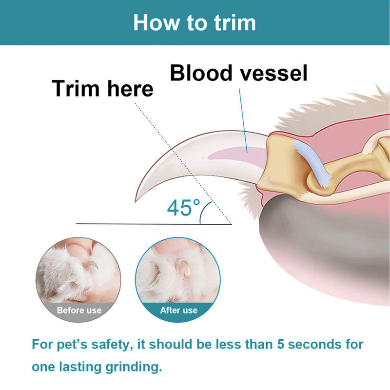 [Australia] - WWVVPET Pet Nail Grinder, More Powerful Dog Nail Clipper,Electric Nail Trimmer, Painless Paw Claw Care, Quiet Rechargeable Grooming Tool for Large Dog/Cat/Bird (2020 Upgraded) 