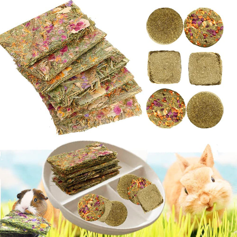 Abizoo 12 pieces rabbit chew toys, rabbit treats, natural molars Timothy Hay Herbal Floral Scent snack chew toys for rabbits, guinea pigs, dwarf rabbits, chinchilla hamster toys L1 - PawsPlanet Australia