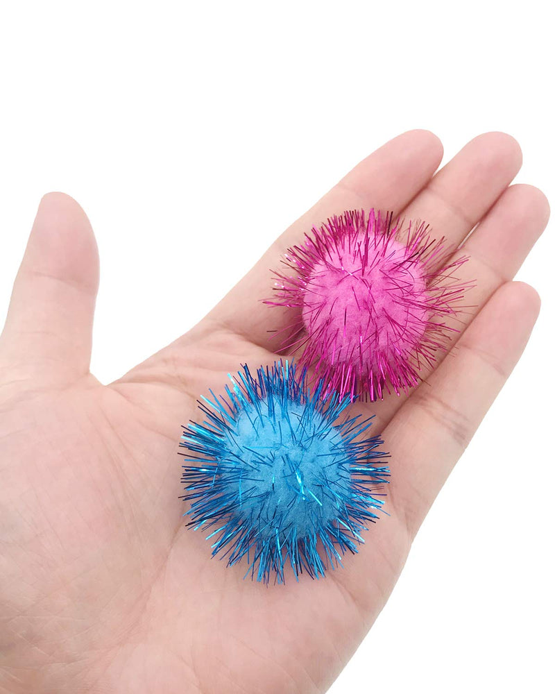 20 Pack Crinkle Balls Cat Toys, 20 Pack Glitter Pom Pom Balls Cat Toy Pom Balls Tinsel Balls - PawsPlanet Australia