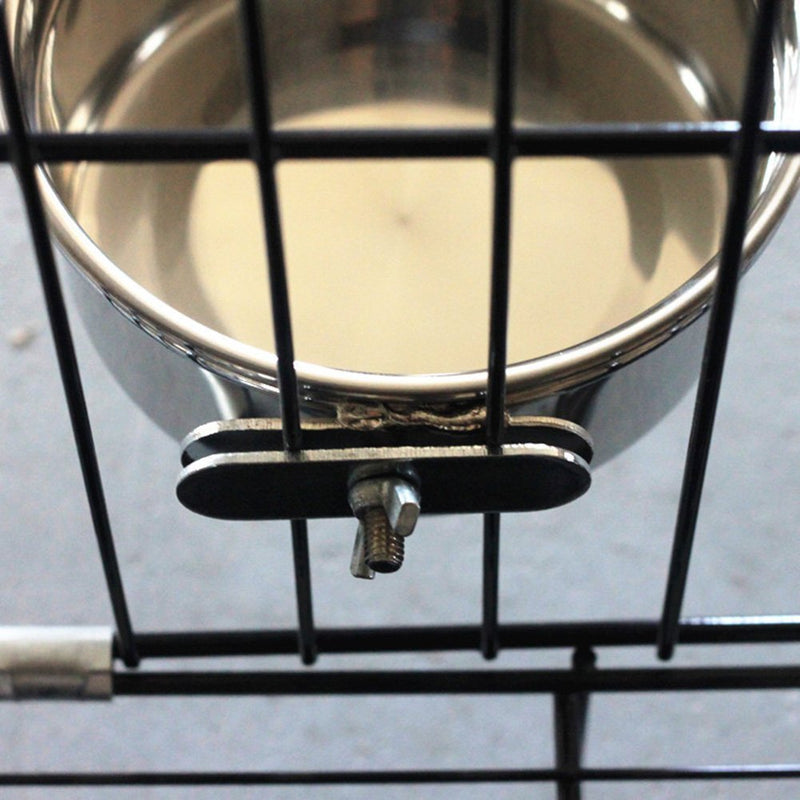 Hypeety Stainless Steel Food Water Bowl For Pet Bird Crates Cages Coop Dog Cat Parrot Bird Rabbit Pet (Large:14cm*6cm,5.51 * 2.36inch) Large:14cm*6cm,5.51*2.36inch - PawsPlanet Australia