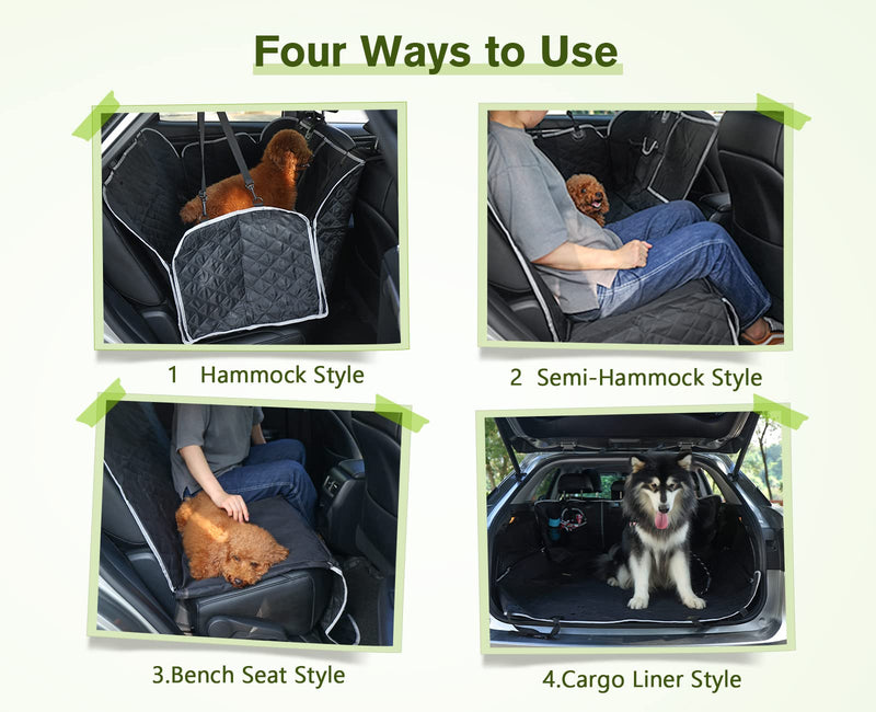 pecute dog blanket car back seat 136 x 146 cm, back seat with side protection and viewing window, car seat cover for dogs, boot protector dog, scratch-resistant and water-repellent luxury thickened black - PawsPlanet Australia