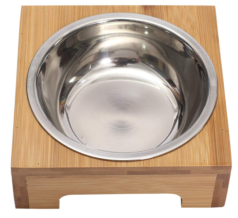 Elevated cat bowls, cat food bowls, elevated food or water bowls, cat dishes, for cats, dogs, kitten and puppy - One Steel One Bowl - PawsPlanet Australia