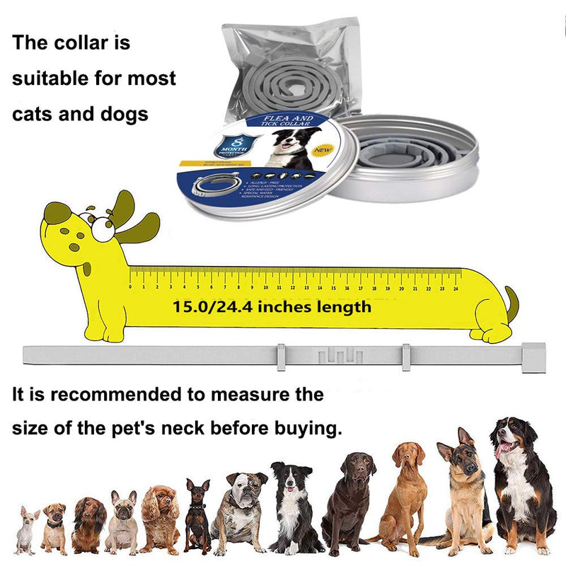 Flea and Tick Collar for Dogs and Cats, Flea Treatment for Puppy Kitten,Adjustable Size, Waterproof Natural Safe, 8 Months Protection,1 Pack(Small) Small-01 - PawsPlanet Australia