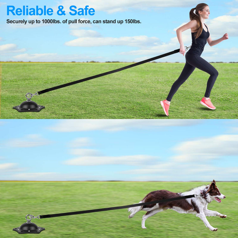 Dog Tie Out Stake and Leash, 360° Swivel Dog Chains for Outdoor, with 20ft Dog Leash ,Tie Out Stake Tether Can Hold A Dog UP to 150LBS, Suitable for Outdoor Camping, Black - PawsPlanet Australia