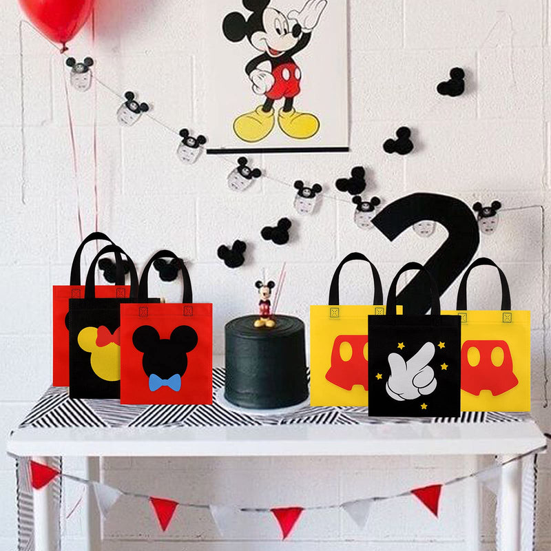 20 Pcs Non-woven Mickey Minnie Mouse Party Candy Treat Bags,Reusable Party Supplies, Mouse Favor Bags for Mouse Theme Party Decorations, Baby Birthday, Baby Shower - PawsPlanet Australia