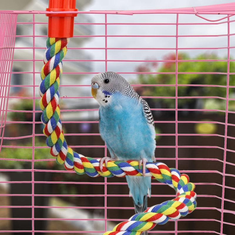 Bird Perch- Cage Rope for Parrot/Parakeet/Cockatiel Bungee Toy Comfy Colorful (31.5 Inch Long, Plastic Nuts) 31.5 Inch Long - PawsPlanet Australia