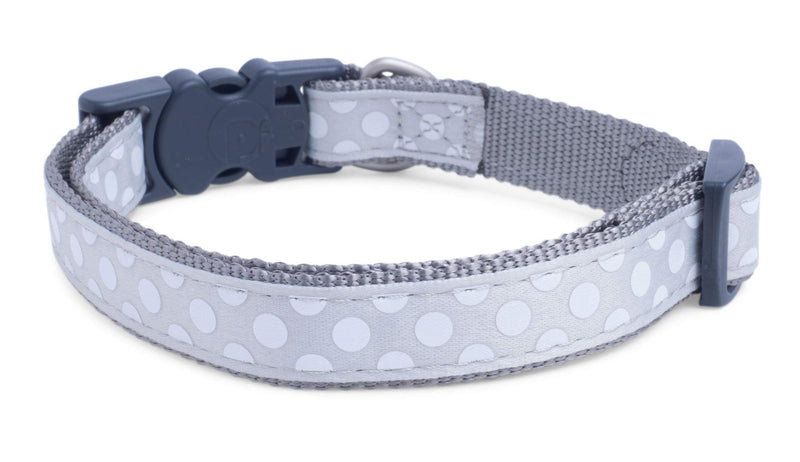 Petface Light Grey Tonal Dots Print Dog Collar, Medium - PawsPlanet Australia