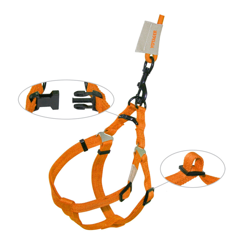 [Australia] - Best Pet Supplies, Inc. - Voyager No-Pull Adjustable Step-In Harness with 3 ft. Leash Orange Medium 