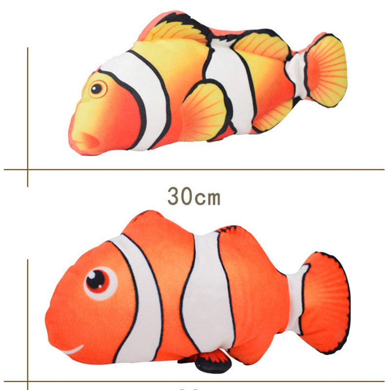 Eurobuy Moving Fish Cat Toys Electric Wagging Fish Cat Toy USB Flopping Fish Cat Toy Interactive Stuffed Simulation Plush Fish Shape Clownfish Toy for Cat Exercise, Biting, Chewing and Kicking Orange-Red - PawsPlanet Australia