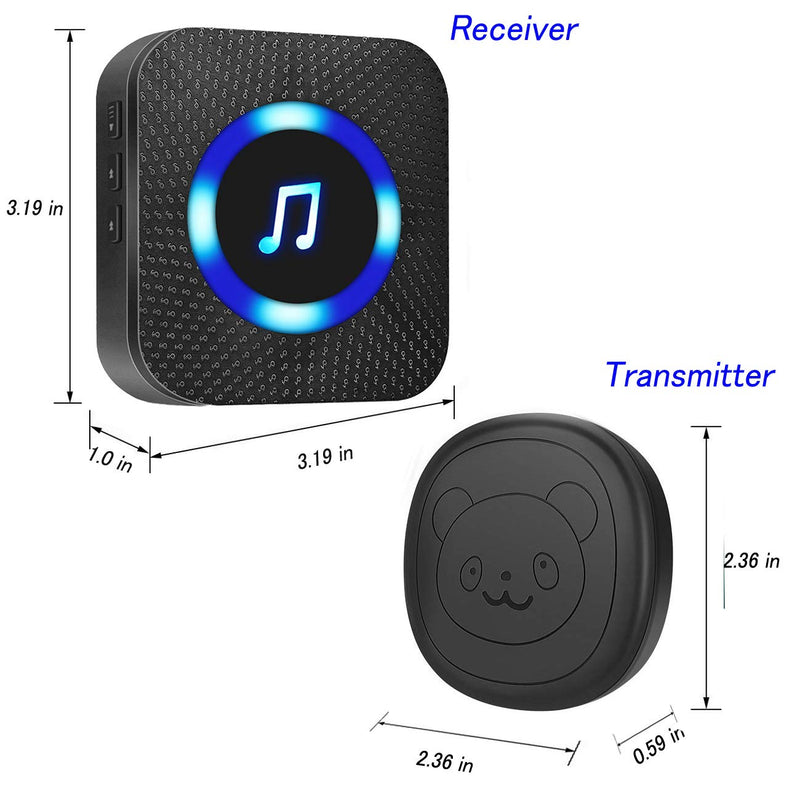 [Australia] - EverNary Dog Door Bell Wireless Doggie doorbells for Potty Training with Warterproof Touch Button Dog Bells Included Receivers + Transmitters 2 Receivers 3 Transmitters 