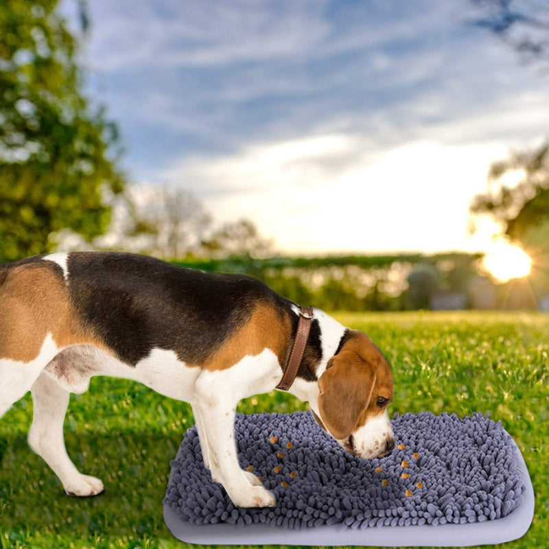 Unite Stone Snuffle Mat for Dogs, 17" x 21" Dog Snuffle Mat Interactive Feed Game for Boredom, Encourages Natural Foraging Skills and Stress Relief, Easy to Fill/Machine Washable (Gray, Square shape) Gray - PawsPlanet Australia