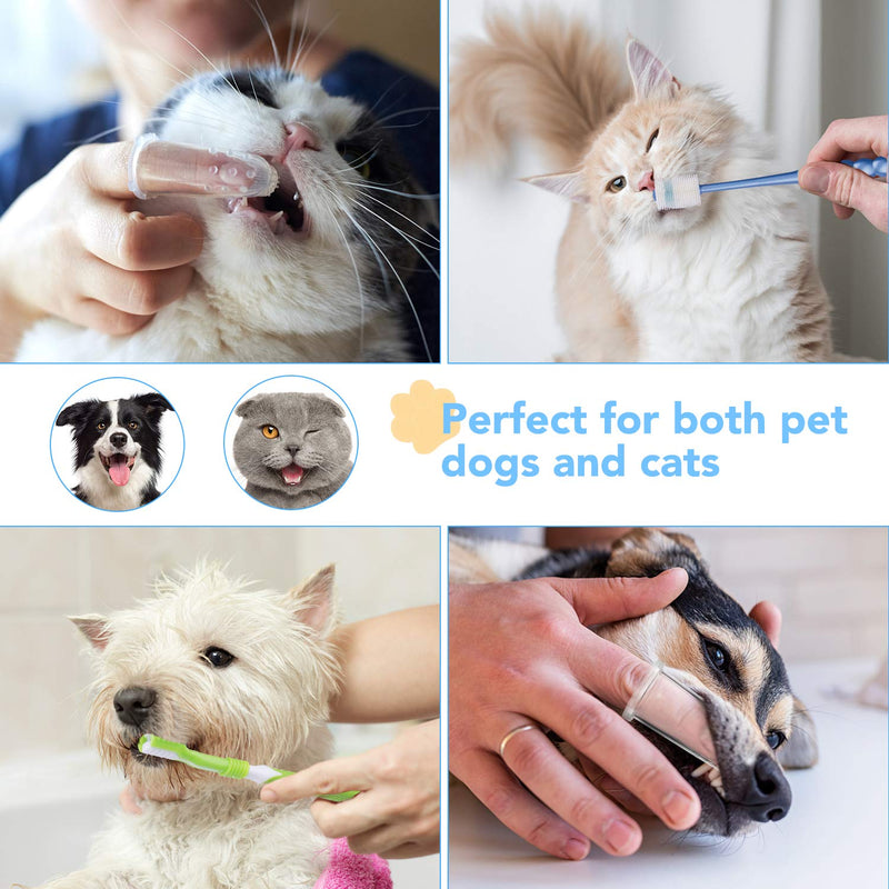 INPHER Dog Toothbrushes,10 PCS Tooth Cleaner Triple Head Toothbrush 360 Degree Toothbrushes Soft Silicone Finger Toothbrushes Dental Brushes Kit for Dog Cat Pet Dental Care Clean Mouth - PawsPlanet Australia