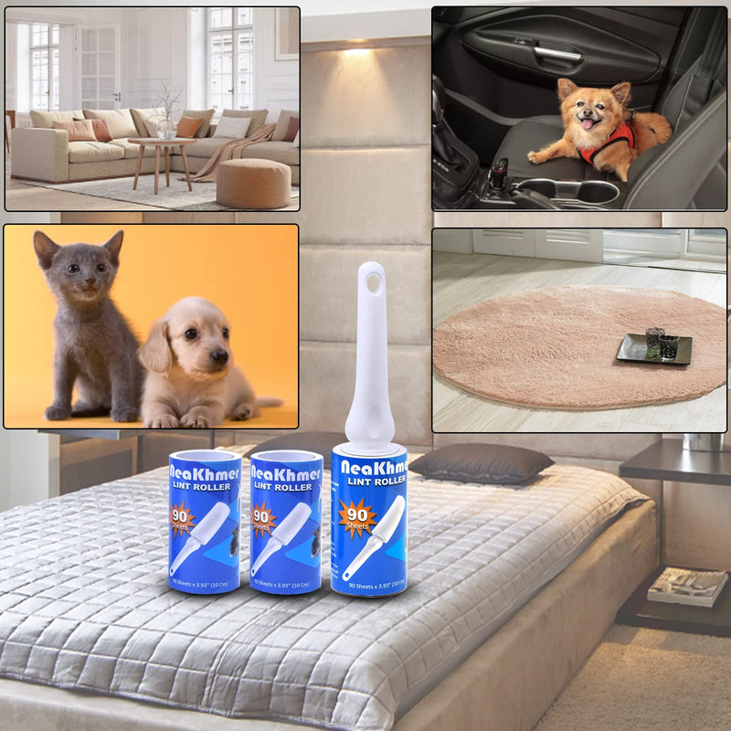 Lint roller for pet hair 540 sheets, extra sticky portable lint remover, lint roller clothes, remover cat dog hair, lint roller animal hair - PawsPlanet Australia