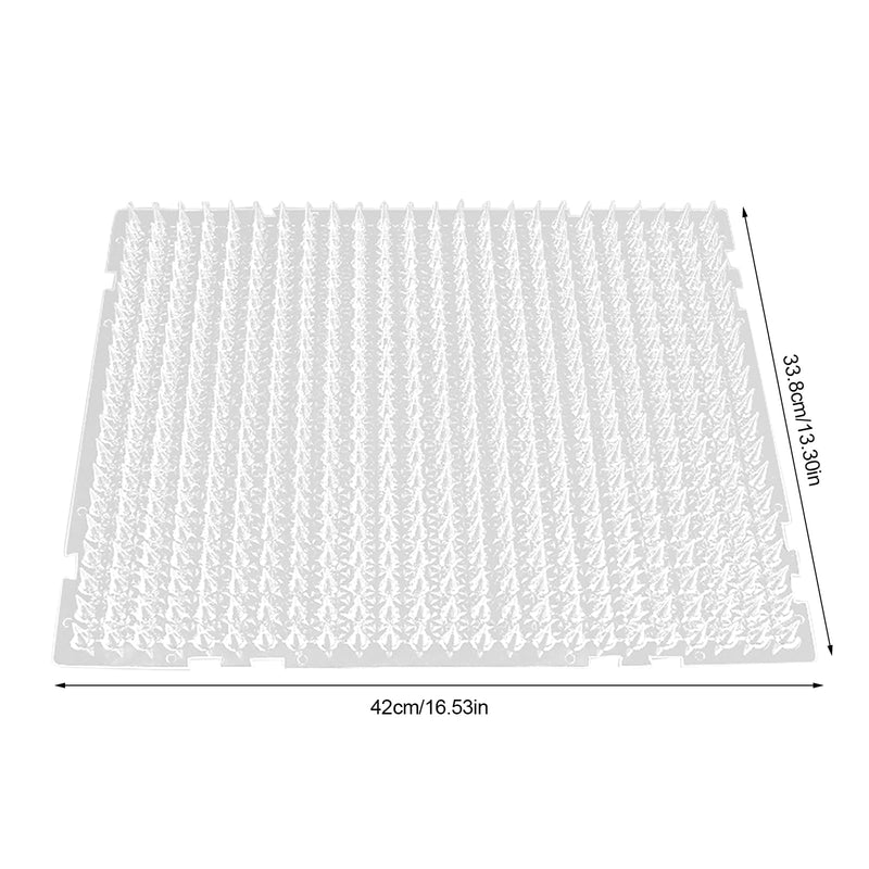Cat repellent mat for outdoor use, 8 pieces repellent against cats, reusable deterrent mats for cats and dogs, 34 x 42 cm deterrent training for indoor and outdoor use, spike mat devices, white - PawsPlanet Australia