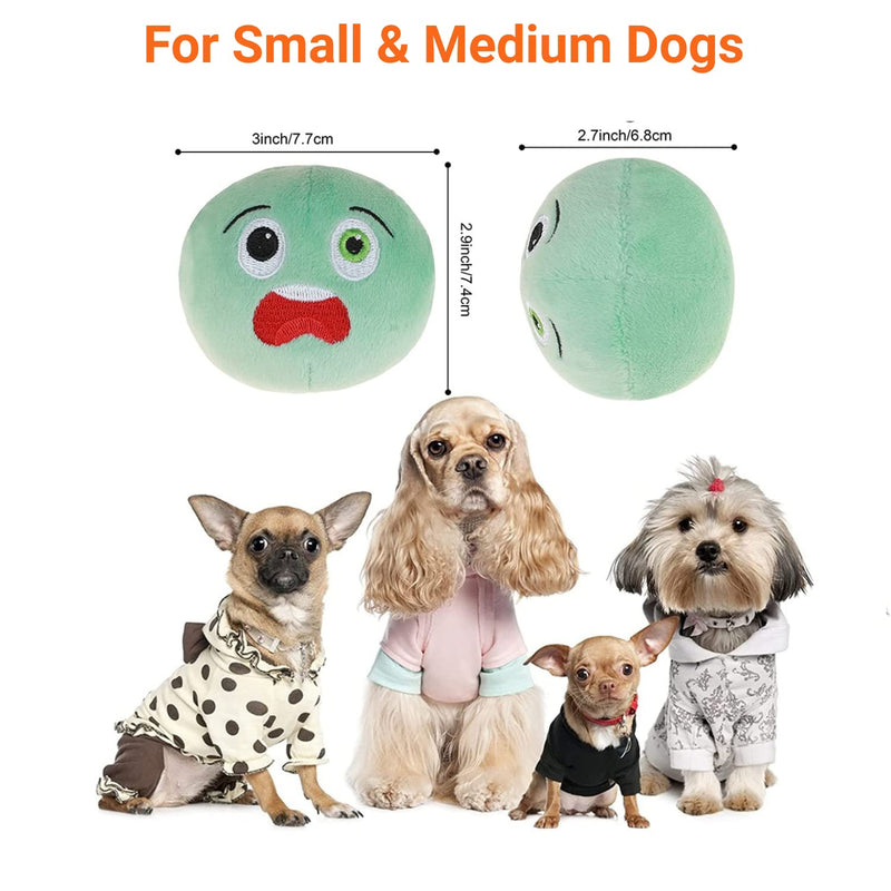 smartelf Squeaky Dog Toys Soft Stuffed Balls,Interactive Fetch Play Dog Toys for Small Medium Dogs,6pcs in 1 Pack,Green Green - PawsPlanet Australia