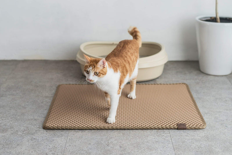 BlackHole Litter Mat Blackhole Cat Litter Mat - Large Size Rectangular 30" X 23" Beige - PawsPlanet Australia