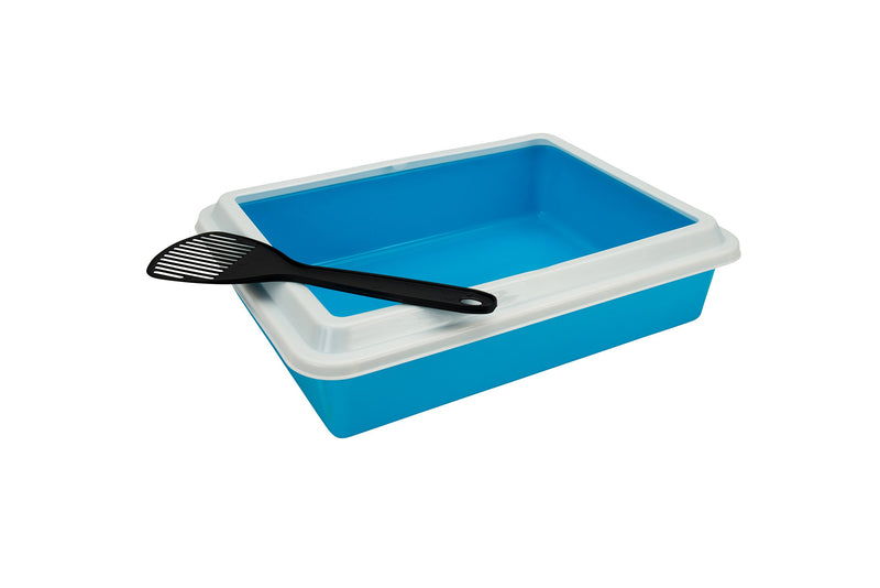 Agrobiothers Cat Litter Tray with Rim and Scoop 44x34x11 cm 44 x 34 x 11 cm - PawsPlanet Australia