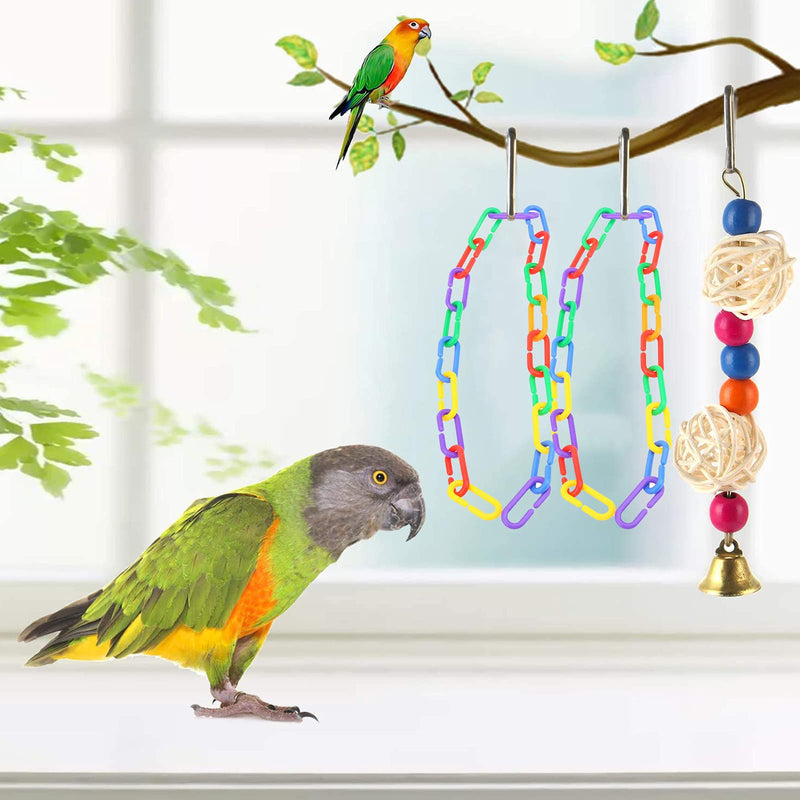 C Clips Hooks, 42Pieces Plastic Chain Link for Learning Small Pet Rat Parrot Bird Toy - PawsPlanet Australia