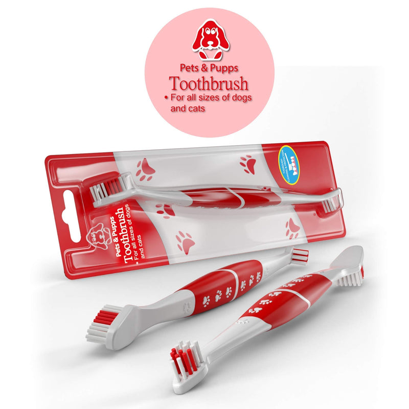 Pet Toothbrush for Dogs, Cats with Soft Bristles - Easy Teeth Cleaning & Dental Care, Non Slip Dual Head Dog Toothbrush - Choose Your Pack (Pack of 1) Pack of 1 - PawsPlanet Australia