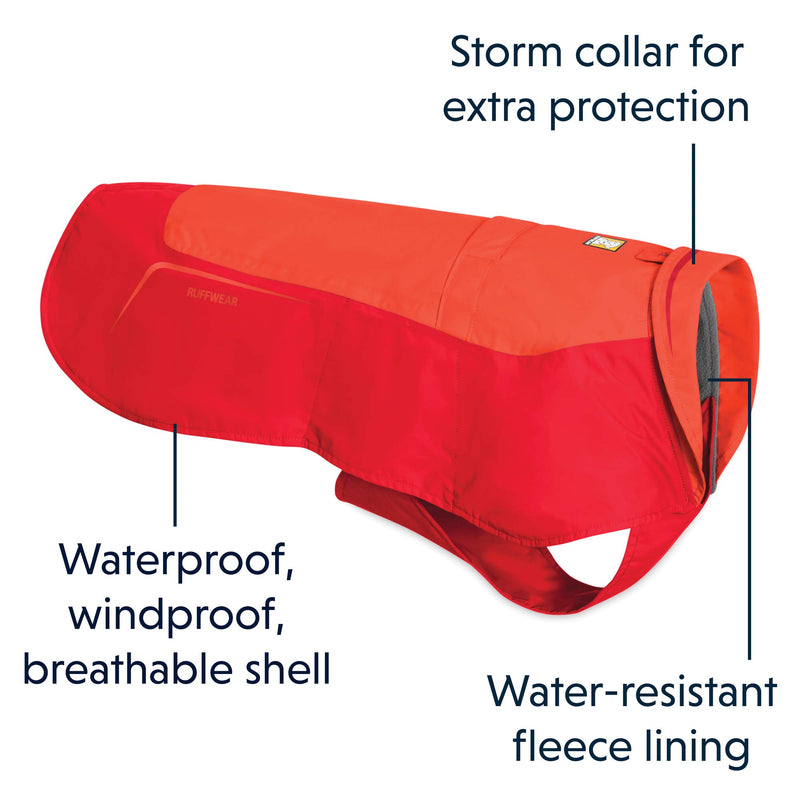 [Australia] - RUFFWEAR - Vert Waterproof Windproof Winter Jacket for Dogs Large Sockeye Red 