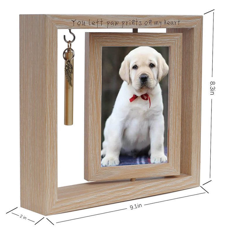 engmvwod Pet Memorial Keepsake Picture Frame Cylinder Memorial Dog cat Urn Ashes Keepsake - PawsPlanet Australia